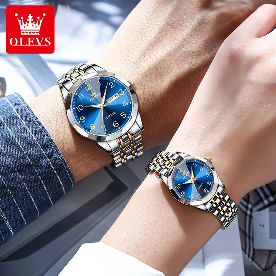 OLEVS Digitaluhr, Edelstahl, Blau, Unisex - Bild 3