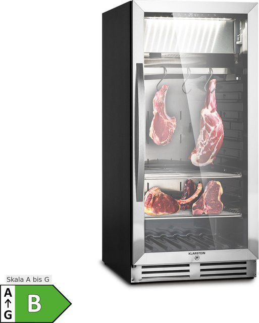 Klarstein Steakhouse Pro 233 Fleischreifeschrank mit 1 Zone, 233 l, 1-25°C, Touch, Silber - Bild 1