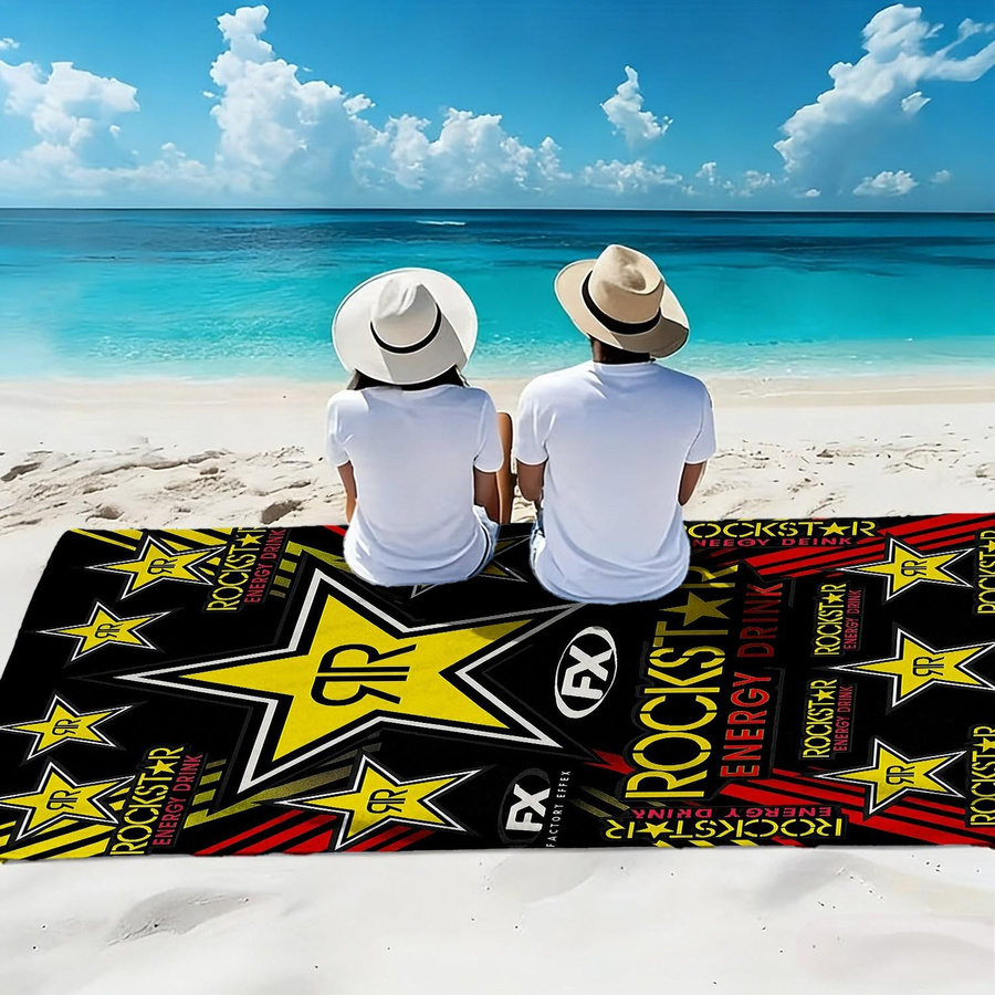 Rockstar Energy Drink Fabrik Effex Racing Strandtuch aus Mikrofaser, schnelltrocknend und weich, Mehrfarbig, Breite: 60 cm, Höhe: 40 cm - Bild 3