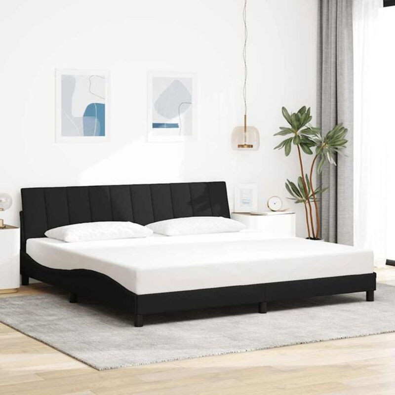 Vidaxl Polsterbett Hanko in Schwarz aus Stoff und Metall, B/T: 200 x 200 cm - Bild 1
