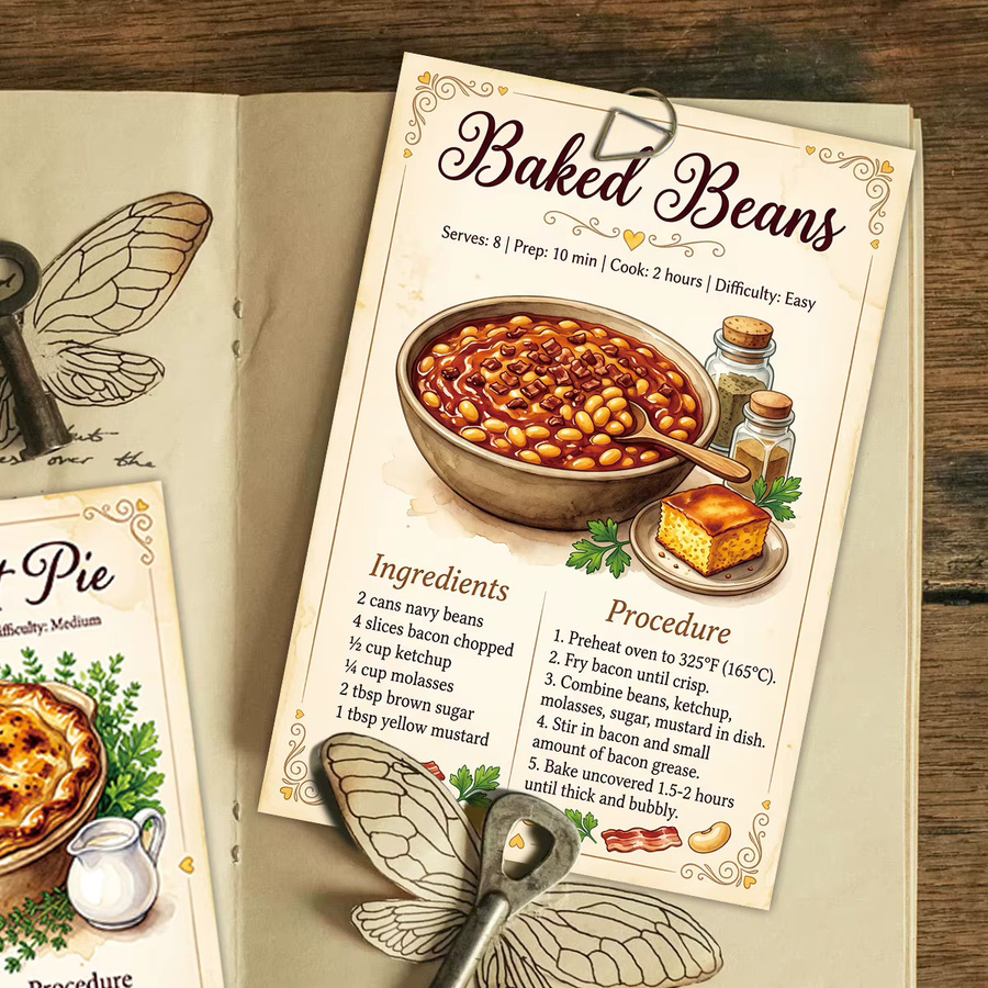 20 Stück Vintage-Rezeptkarten und Postkarten mit floralen Illustrationen in Mehrfarbig für deine Küchenwanddekoration oder dein Junk-Journaling - Bild 3