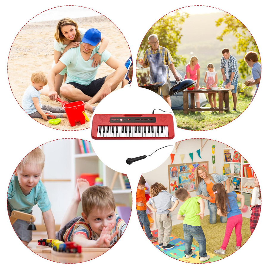 BIGFUN E-Piano mit 37 Tasten, Mini-Mikrofon, rot, ab 3 Jahren - Bild 3