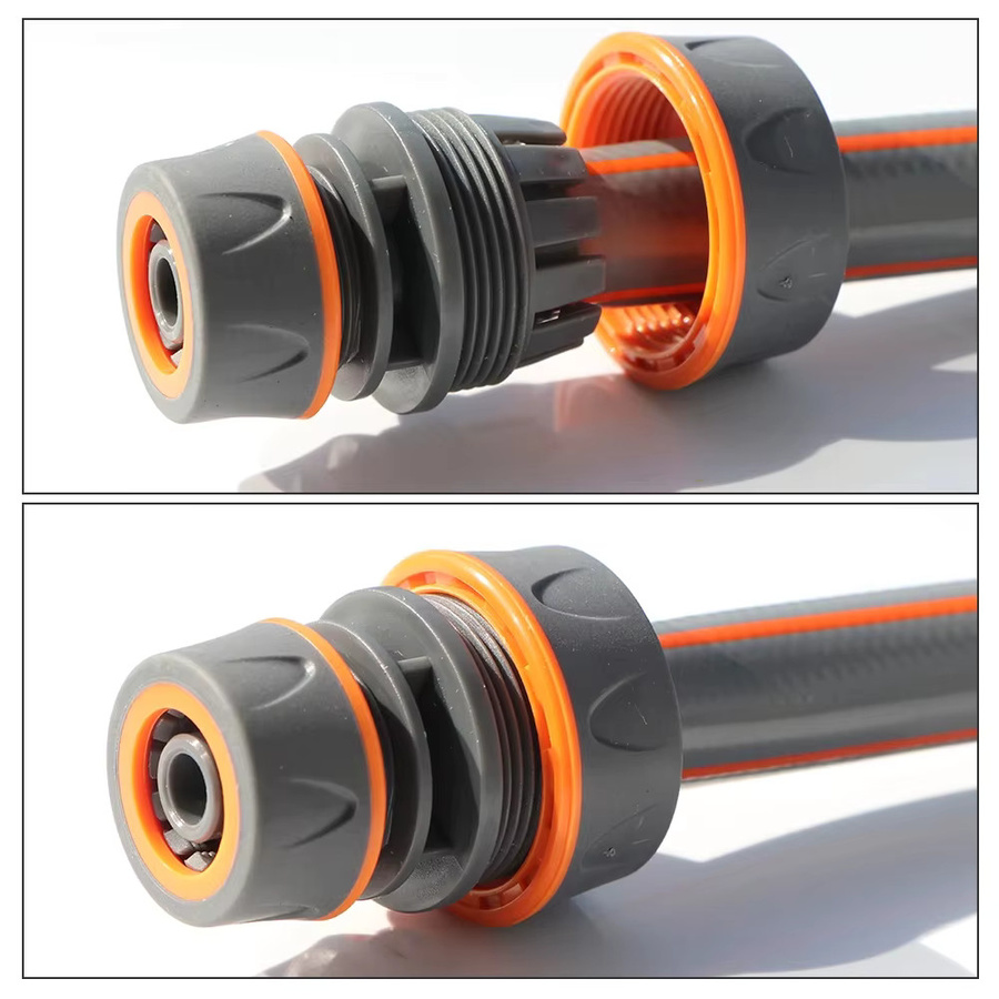 MUCIAKIE Gartenschlauch Schnellanschluss Adapter Set aus Kunststoff, 2 Stück, Grau, 1/2 Zoll und 3/4 Zoll - Bild 3
