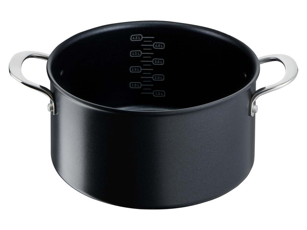 JAMIE OLIVER BY TEFAL Home Cook Kochtopf mit Deckel, Induktion, Antihaftbeschichtung, Aluminium, schwarz, Durchmesser: 24 cm - Bild 3