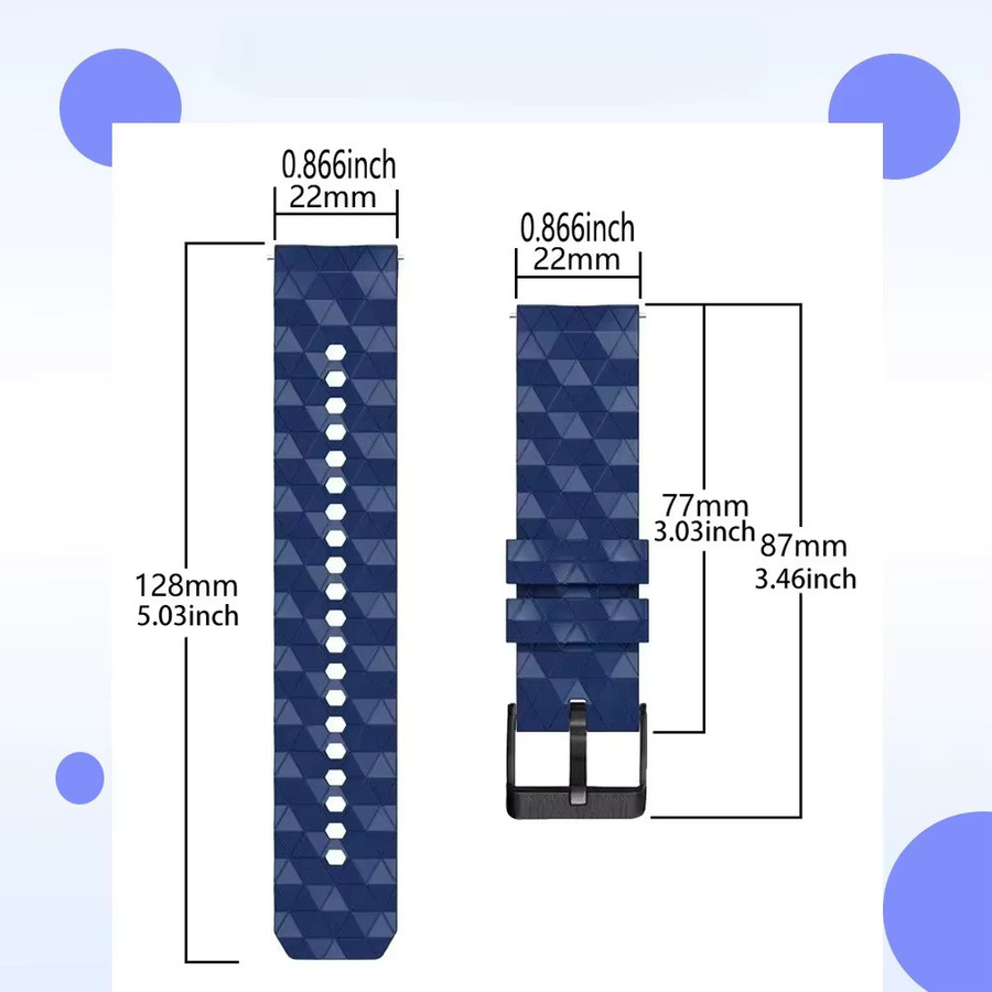 QCTOG Uhrenarmband Silikon, Samsung Galaxy Watch 3, 41mm, 45mm, 46mm, Gear S3 Frontier - Bild 2