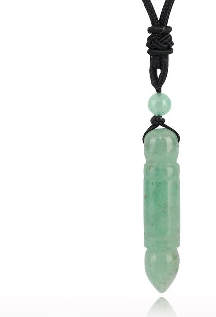 Wenchang Pagode Hetian Jade Anhänger Halskette, Kristall, gray, Damen - Bild 1