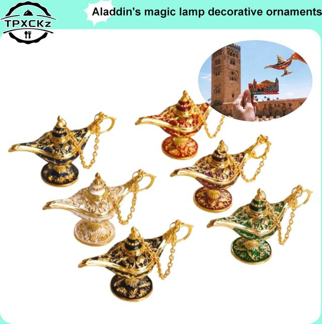 Retro Aladdin Wunderlampe Ornament im Vintage Stil aus Metall für deine Wohnzimmer Dekoration - Bild 1