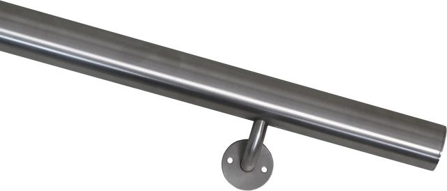 Handlaufset Kompakt von dieda aus Edelstahl V2A in Silber, Wandmontage, Durchmesser: 4 cm, Länge: 200 cm - Bild 1