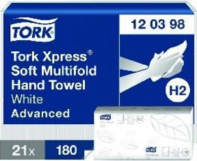 Tork Xpress Advanced Multifold-Handtücher, 2-lagig, weiß, B: 21,2 cm, L: 25,5 cm - Bild 1