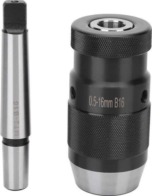 Schnellspannbohrfutter mit Morsekegel MT2-B16 für Bohrmaschinen, Spannbereich 0,5–16 mm, Farbe: Silber - Bild 1