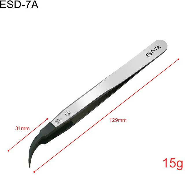 LeFavor Präzisions-Industriepinzette aus Edelstahl für Elektronik-Reparaturen, Antistatisch, Silber - Bild 1