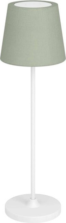 EGLO LED Akku Tischleuchte LEONERO Grün mit Touchdimmer und Textilschirm, Höhe: 34 cm