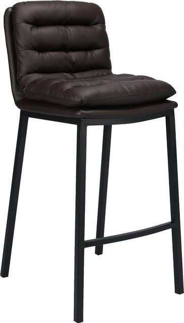 TPFLiving Barhocker Dundee mit Kunstleder in Braun und schwarzem Gestell, B/T/H: 48 x 58 x 108 cm - Bild 1