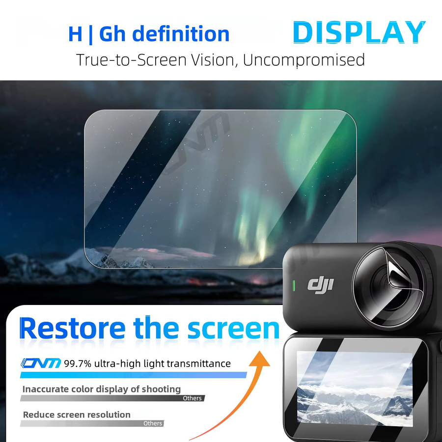 DJI Osmo Nano Displayschutzfolie und Kameraobjektivschutz aus gehärtetem Glas, transparent - Bild 5