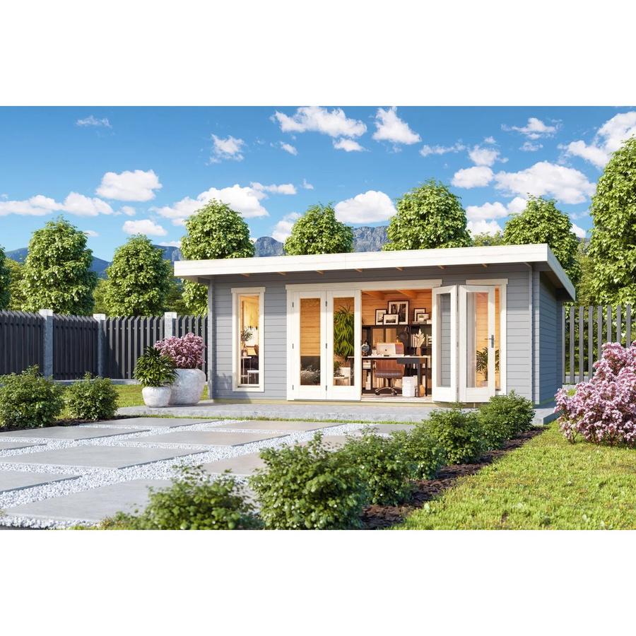 Lasita Gartenhaus Sussex Maja in Lichtgrau mit Pultdach B/H/T: 630 x 239,4 x 470 cm - Bild 2