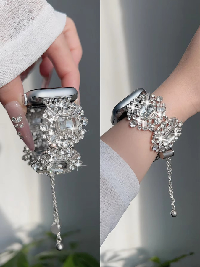 iwujiao Uhrenarmband Milanaise, Silber, Kristall, Unisex - Bild 2