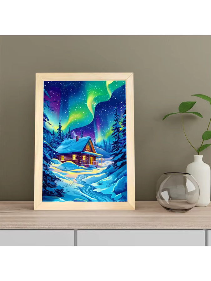 Evershine Kreuzstich-Set Winterlandschaft mit bedruckter Leinwand in Multicolour, B/H: 40 x 30 cm - Bild 3