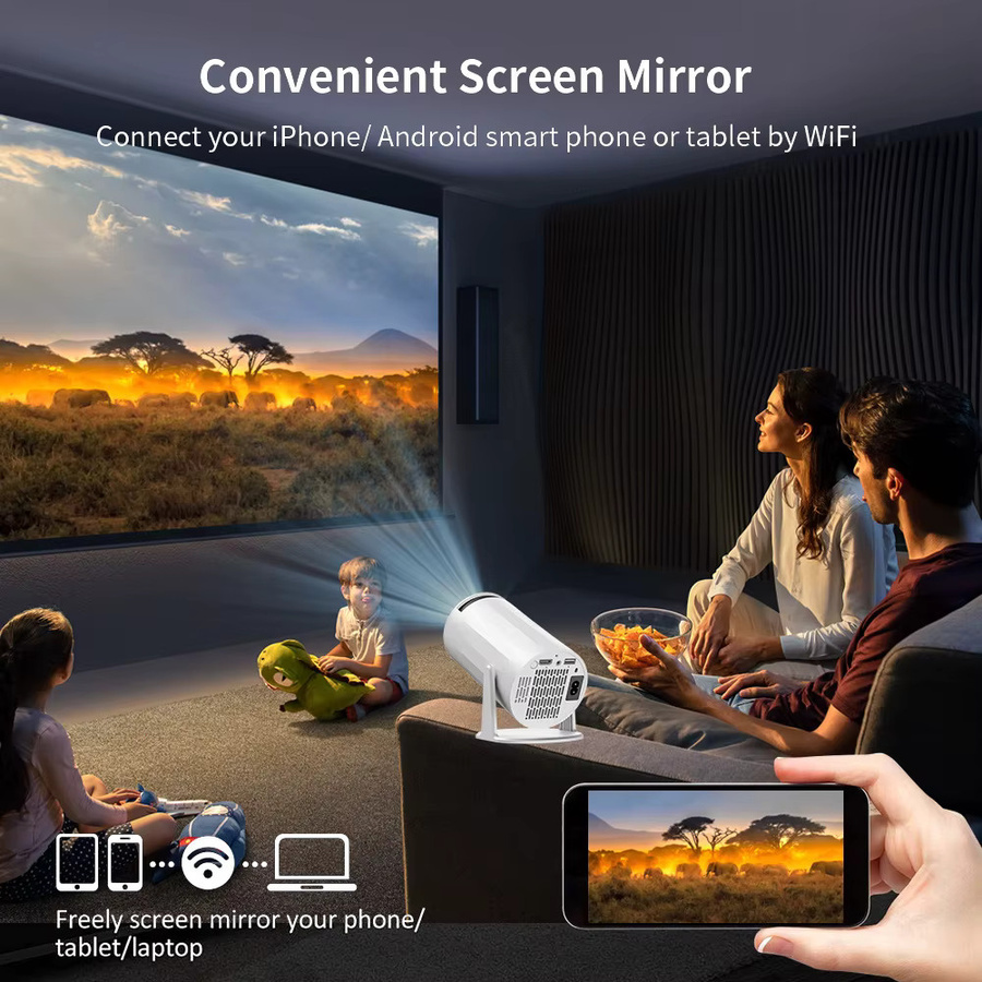 Salange X8Mini Smart-Projektor in Weiß mit Android 14, WiFi6, Bluetooth 5 und Full HD 1080P Unterstützung - Bild 3