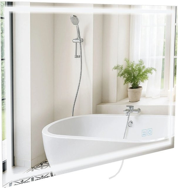 DELUKE Badspiegel GRAZ Wandspiegel aus Klarglas in Transparent, B: 70 cm, H: 100 cm, T: 3,5 cm - Bild 1