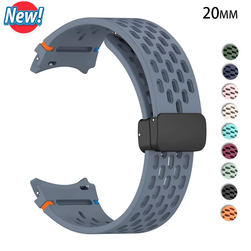 Uhrenarmband Silikon, Magnetverschluss, Schwarz, Unisex - Bild 2