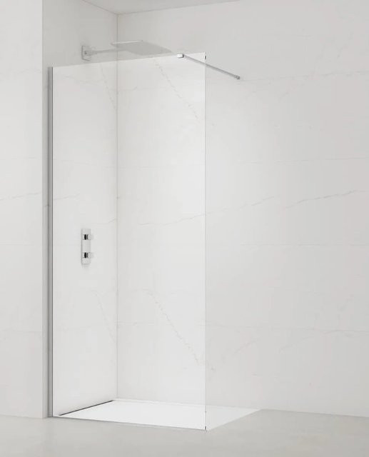 Swiss Aqua Technologies Walk-In Duschtrennwand aus Sicherheitsglas mit Easy-Clean-Beschichtung, Farbe: Transparent, B: 100 cm, H: 200 cm, Glasstärke: 8 mm - Bild 1
