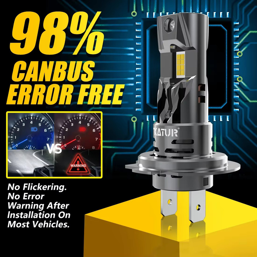Katur H7 Turbo LED Canbus Scheinwerferlampe Set, 2 Stück, 20000LM, 100W, passend für BMW E60 F10 F30 E46, Mercedes Benz W204 W203 W211 W212, VW Audi A3 - Bild 6