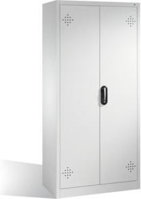 C+P Umweltschrank mit Drehtüren und 4 Polyethylen-Wannen in Lichtgrau, H: 195,0 cm, B: 93,0 cm, T: 50,0 cm - Bild 1