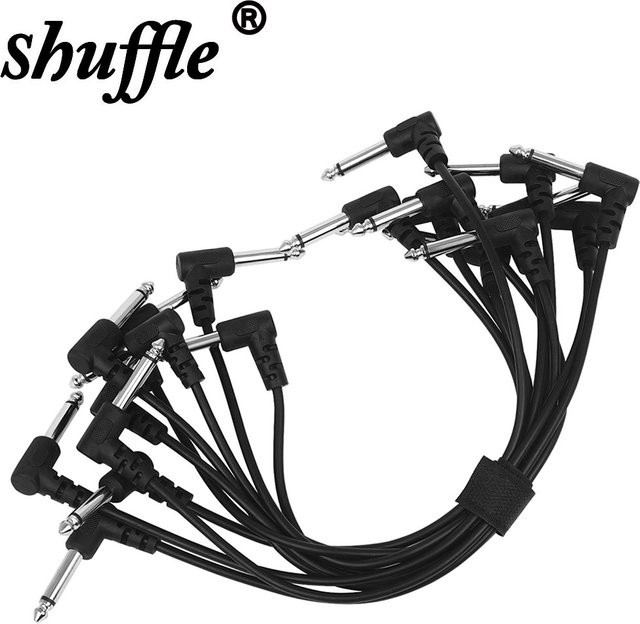 10 Stück Gitarreneffekt-Anschlusskabel Universal Schwarz mit 3,5 mm Klinkensteckern für Audio-Pedale - Bild 1