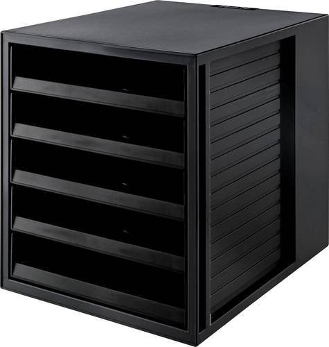 HAN Schubladenbox Schrank-Set KARMA Schwarz DIN A4 mit 5 Schubfächern B: 27,5 cm, T: 33 cm, H: 32 cm - Bild 1