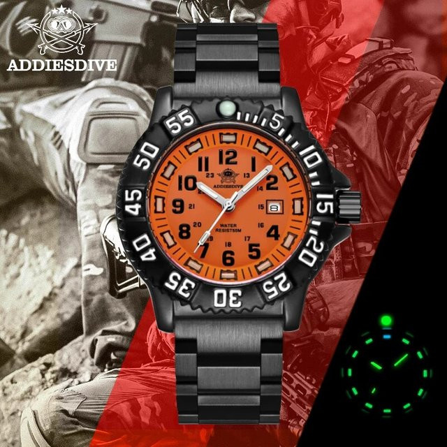 Addies Armbanduhr, Quarz, Nylon, Stahl, Herren - Bild 1