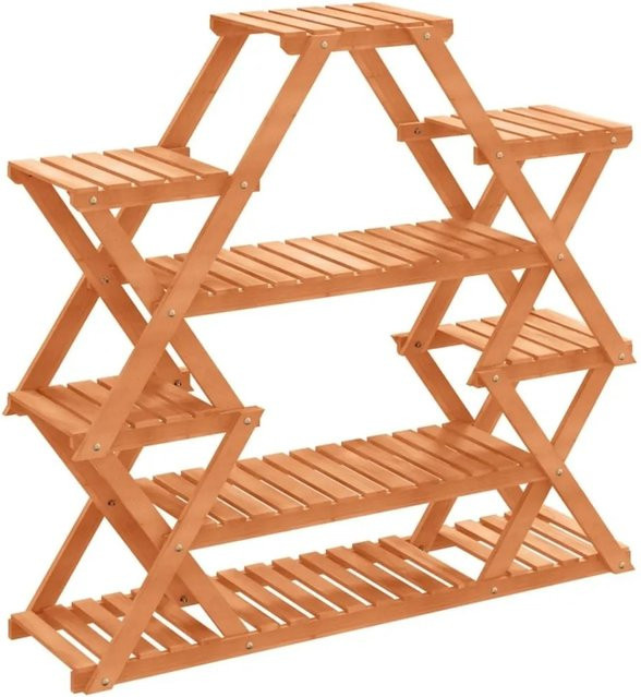 vidaXL Blumenständer aus Massivholz Tanne in Hellbraun, B/T/H: 110 x 25 x 105 cm - Bild 1