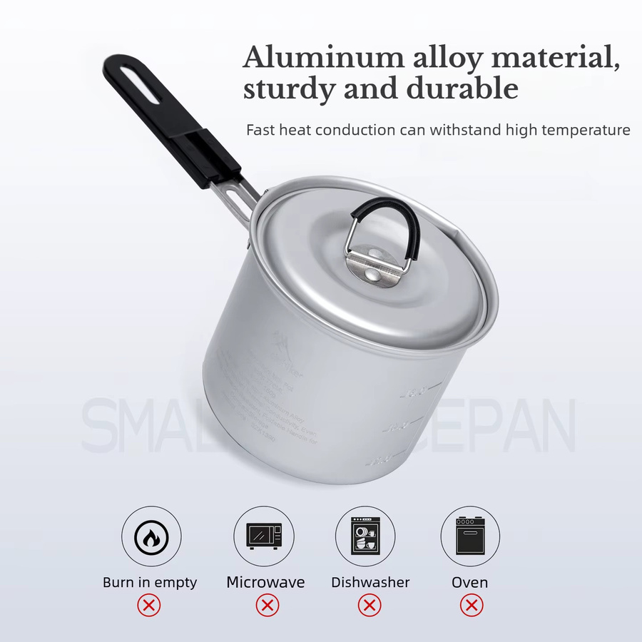 MOUNTAINHIKER Camping-Set aus Aluminium in Silber mit Topf und Bratpfanne für Outdoor und Wandern - Bild 2