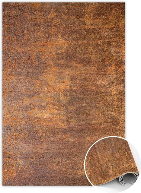 Tulup Teppich Rostiges Blech in Orange, Rechteckiger Vinylmatten-Bodenbelag aus PVC, B/T: 80 x 120 cm - Bild 1