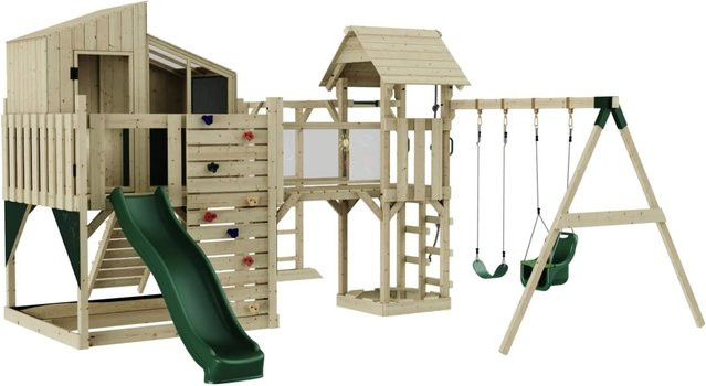 OutdoorToys Spielturm Emma mit Babyschaukel in Dunkelgrün - Bild 1
