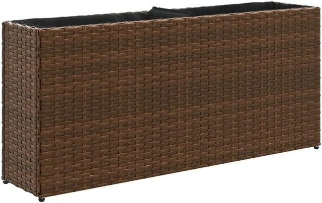 vidaXL Hochbeet mit 2 Fächern aus Poly Rattan in Braun, B/T/H: 90 x 20 x 40 cm - Bild 1