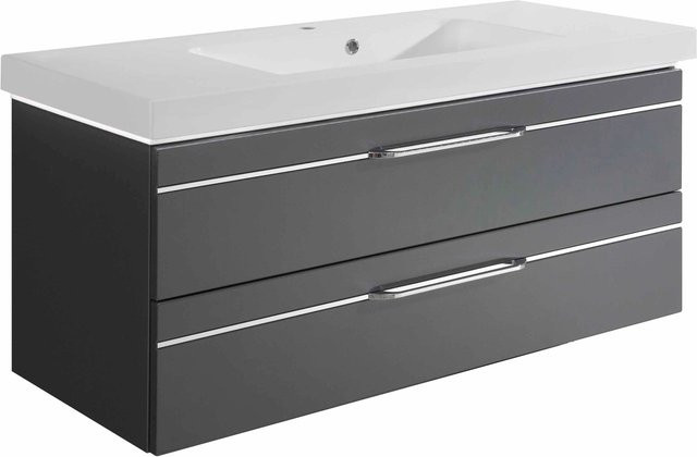 Pelipal Waschbeckenunterschrank Quantum 05 in Anthrazit glossy, Breite: 119 cm, Tiefe: 48 cm - Bild 1