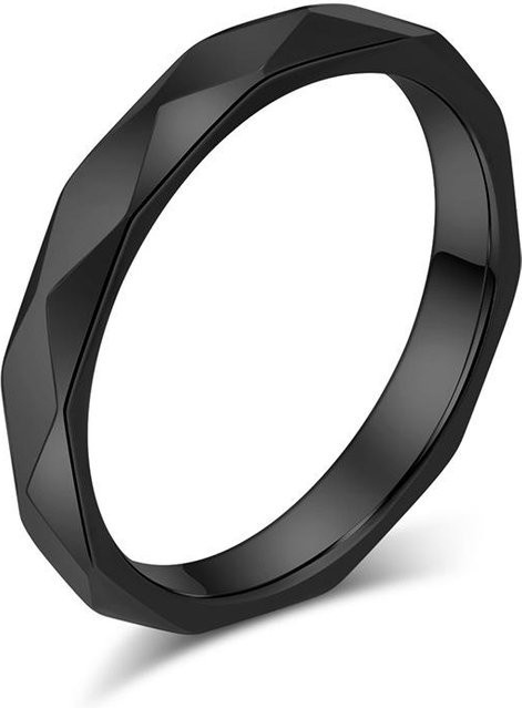 YIRAN Edelstahlring, rautenförmig, Schwarz, Unisex - Bild 1