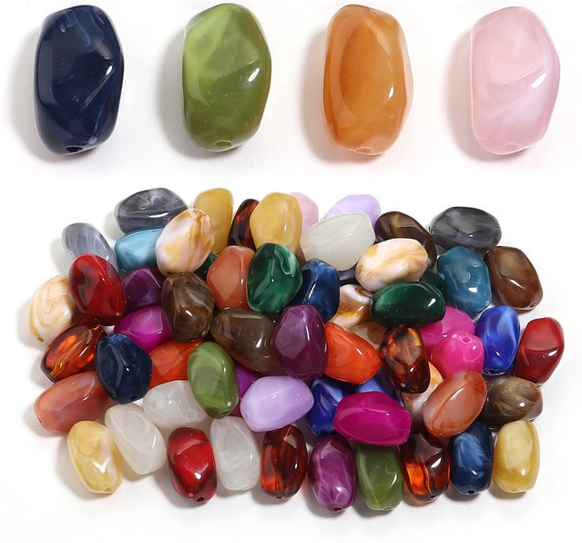 louleur Spacer-Perlen Acryl, zweifarbig, 21 x 12 mm, Unisex - Bild 1