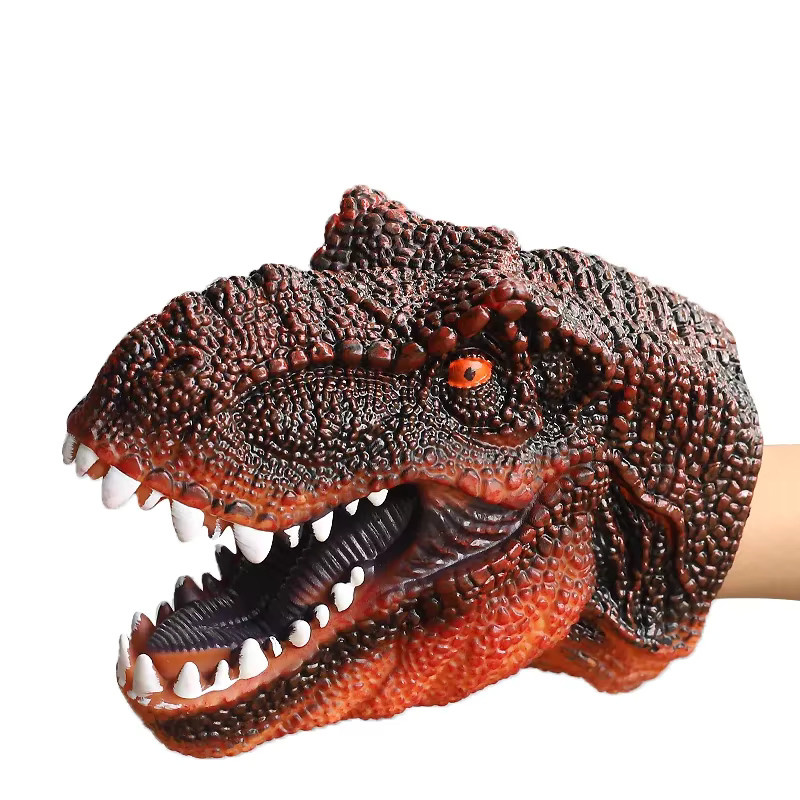MOQIDODO Handpuppen Dinosaurier-Kopfmodell, T-Rex, Gummi, für Jungen - Bild 2