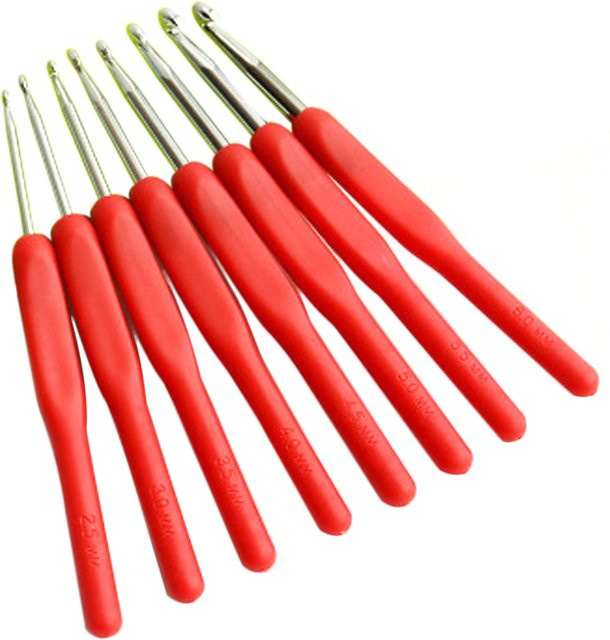 8-teiliges Häkelset von NOTIONSLAND mit farbigen Kunststoff-Häkelnadeln und ergonomischen Soft-Grip-Griffen in Multicolor - Bild 1