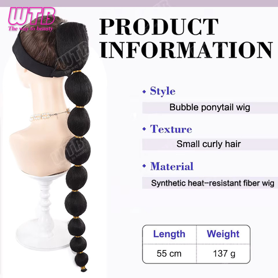 WTB Blasen-Pferdeschwanz-Perücke, synthetisch, Damen - Bild 5