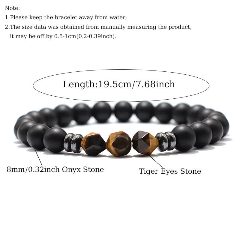 Noter Armband, Tigeraugen, Sodalith, Hämatit, 8mm, Herren - Bild 2
