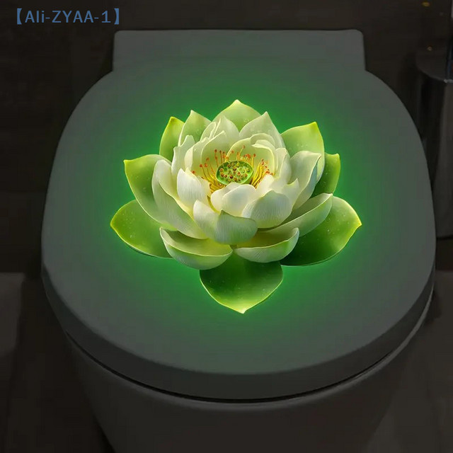 ZYAA-1 Selbstklebender Badezimmer Wandaufkleber mit leuchtendem Lotus-Design für die Dunkelheit - Bild 1
