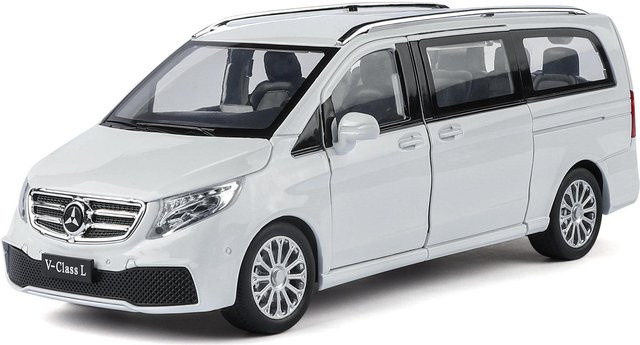 Fourall- Model Cars Benz V260 MPV Legierungsmodellauto, 1:24, weiß, mit Licht und Sound - Bild 1