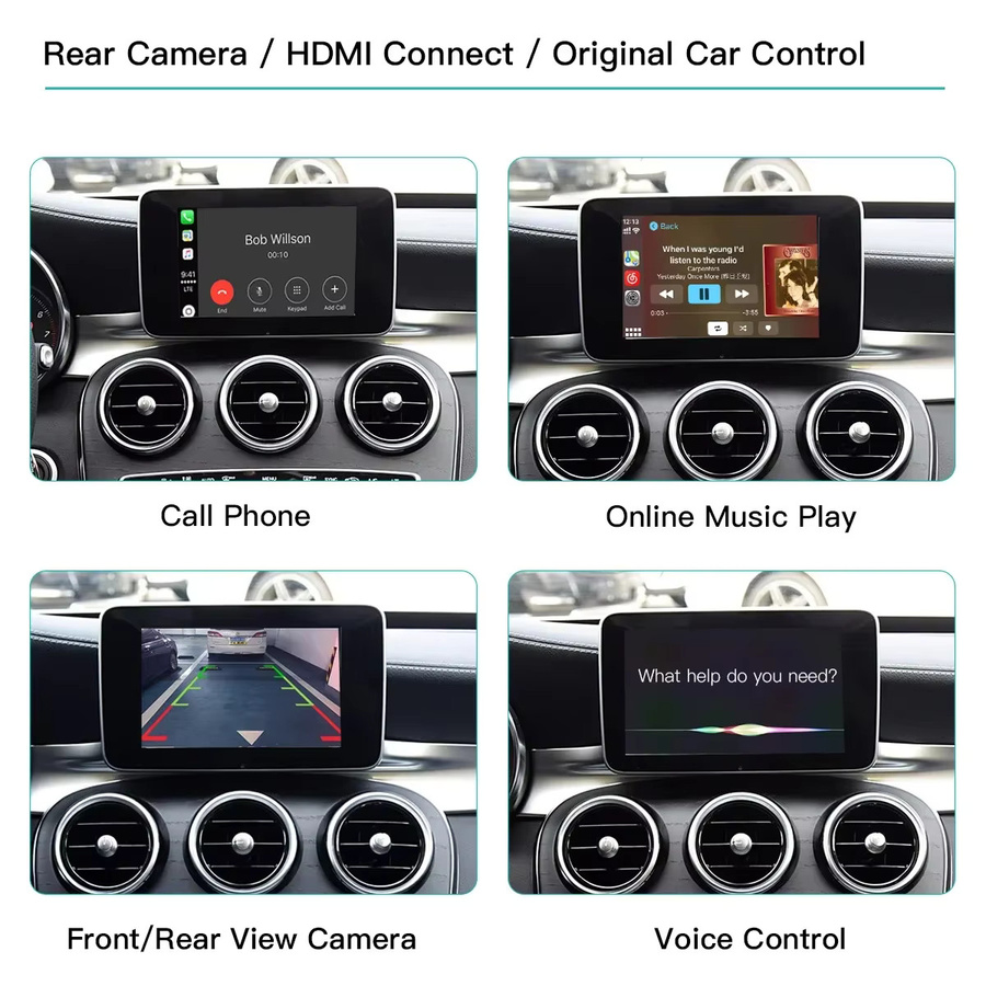 AUTOABC CarPlay Android Auto Autoradio mit Mirror Link für Mercedes-Benz NTG5.0 Klasse A, B, C, E, GLA, GLC in Schwarz - Bild 5