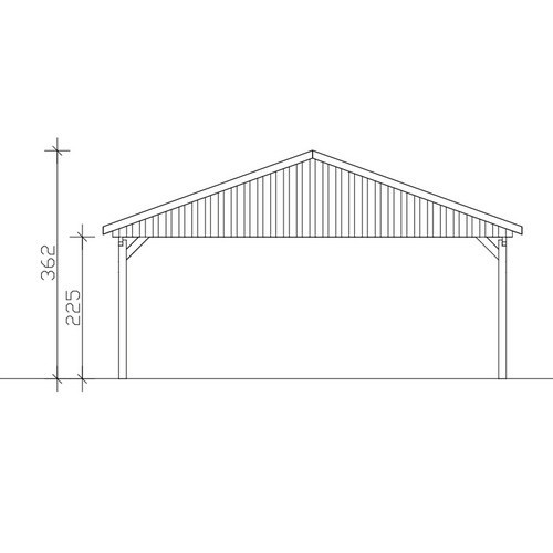 Skan Holz Carport Fichtelberg aus Fichte Leimholz in Beige B/T: 618 x 808 cm, Höhe: 362 cm - Bild 3
