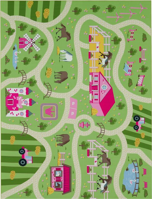 Kinderteppich Bini in Grün und Multicolour für das Kinderzimmer, B/B: 160 x 220 cm - Bild 1