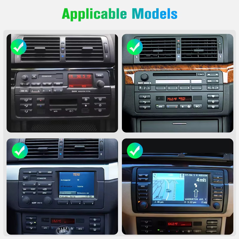 Junsun 7 Zoll Kabelloses CarPlay und Android Auto Autoradio für BMW E46 in Schwarz mit IPS Touchscreen und Multimedia-Funktionen - Bild 4