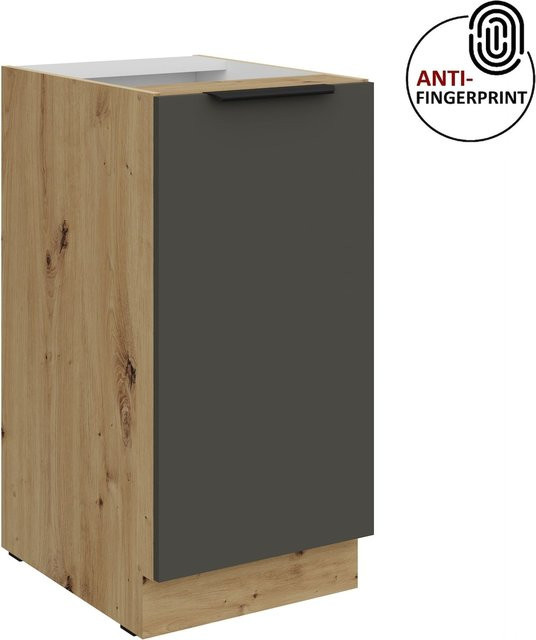 Küchenunterschrank ARIA in Graphite Grau matt mit Anti-Fingerprint-Beschichtung, Breite: 40 cm - Bild 1