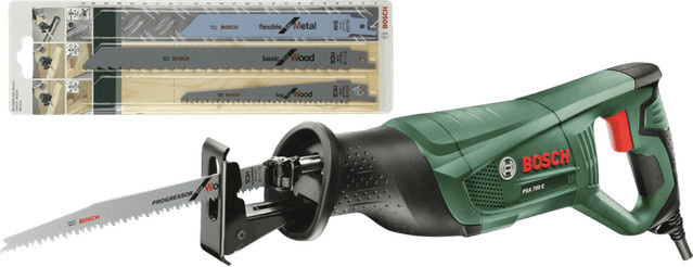 Bosch PSA 700 E Stichsäge mit 4 Sägeblättern in Grün/Schwarz mit Netzbetrieb - Bild 1